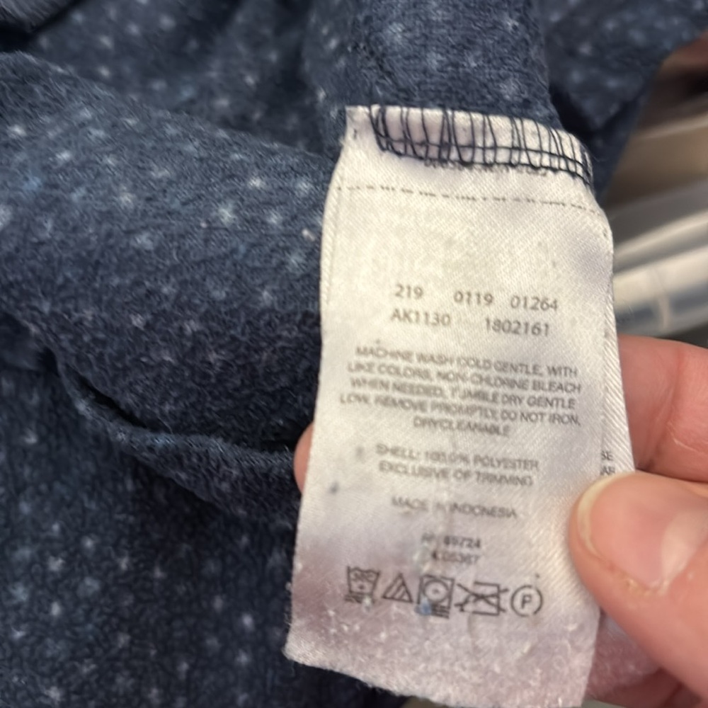 Columbia Quarter Zip Blue Fleece with Polka Dot - Picture 3 of 4